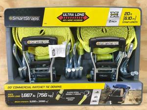 lot 46 image: Smart Straps 20 Commercial Ratchet Tie Downs (2 Pack)