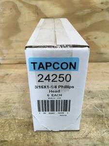 lot 119 image: Case of Tapcon 24250 316 x 14 Phillips Head Screws