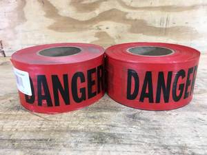 lot 161 image: Lot of 2 - 3 x 1000 Roll of Red Danger Tape