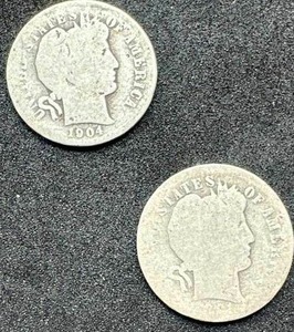 Lot of 2 Barber Dimes