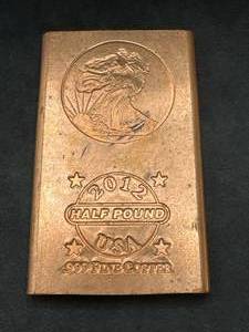 Half Pound Investment Grade Copper Liberty Bar
