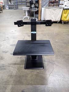lot 54 image: Standing desk with Dual LCD Mounts, NO SHIPPING