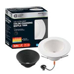Lot of Commercial Electric 6 in. Low Glare Deep Baffle Adjustable CCT Integrated LED Recessed Light Trim 670 Lumens Wet Rated Dimmable  Customer Returns See Pictures