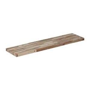 Lot of HARDWOOD REFLECTIONS Solid Wood Butcher Block Shelf 48in. W X 12in. D X 1.5in. H in Unfinished Acacia    Customer Returns See Pictures