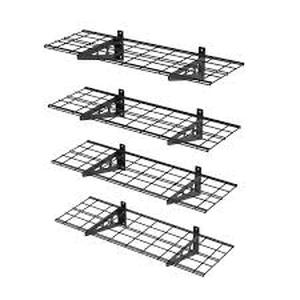 FLEXIMOUNTS 4-Pack 36 in. x 12 in. Steel Garage Wall Shelf with Brackets in Black Customer Returns See Pictures