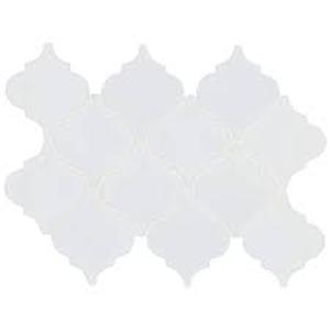Lot of MSI Whisper White Arabesque 11 in. x 15 in. Glossy Ceramic Mesh-Mounted Mosaic Tile (11.7 sq. ft. case)  Customer Returns See Pictures