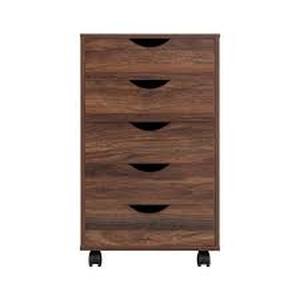 MAYKOOSH 5-Drawer Brown Oak 26 in. H x 16 in. W x 16 in. D Wood Lateral File Cabinet Customer Returns See Pictures
