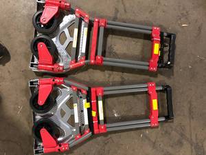 Lot of Milwaukee 150 lbs. Convertible Fold-Up Steel Hand Truck with One 60 in. Bungee Cord Customer Returns See Pictures