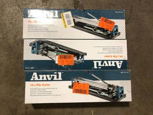 Lot of Anvil 14 in. Ceramic and Porcelain Tile Cutter with 12 in. Cutting Wheel Customer Returns See Pictures