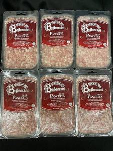 M & I - Set of 6 Packaged Bellantani Diced Pancetta - 4 oz Each