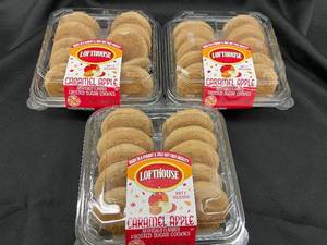 Lot of 3 Lofthouse Caramel Apple Frosted Sugar Cookies - 13.5 oz Each