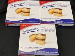 Set of 3 Entenmanns Chocolate Glazed Cookie Donut Sandwiches - 4 Count Each