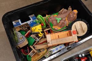 lot 357 image: Wooden Kids Train Track Set