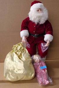 lot 374 image: Ashton Drake Night Before Christmas Santa with Sack and Doll