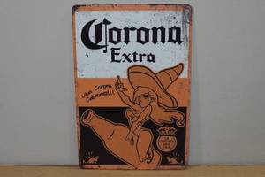 lot 45 image: Novelty Metal Sign -Corona Extra