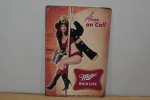 lot 46 image: Novelty Metal Sign -Miller High Life
