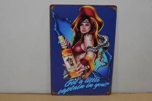 lot 47 image: Novelty Metal Sign -Captain Morgan