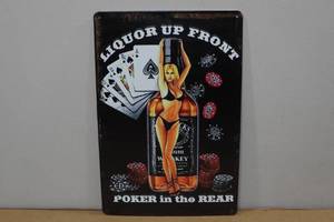 lot 48 image: Novelty Metal Sign -Liquor Up