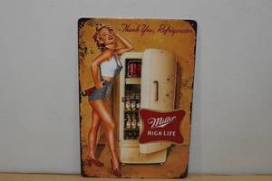 lot 50 image: Novelty Metal Sign -Miller High Life
