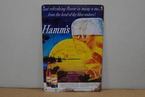 lot 52 image: Novelty Metal Sign -Hamms Beer