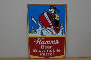 lot 53 image: Novelty Metal Sign -Hamms Beer