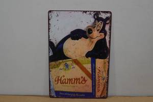 lot 54 image: Novelty Metal Sign -Hamms Beer