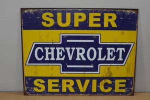 lot 58 image: Collectable Metal Sign -Chevrolet