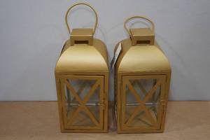 lot 80 image: 2 Mainstay Decorative 12 Lanterns -Gold