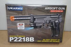 lot 148 image: UKArms P2218B Spring Powered Airsoft Gun with Laser