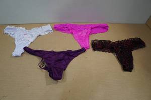 lot 232 image: 4 Pairs Victorias Secret Very Sexy Thongs -Medium