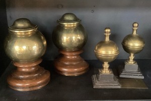 Two Pairs of Vintage Brass Bookends