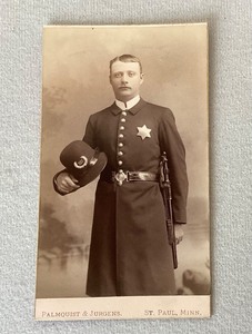 Antique Cabinet Card Photograph of St. Paul Policeman