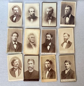 Group of Antique Cabinet Card Photographs of Bearded Men #2