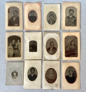 Group of 12 Antique Tintype Photographs