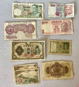 Group of Vintage Foreign Paper Money
