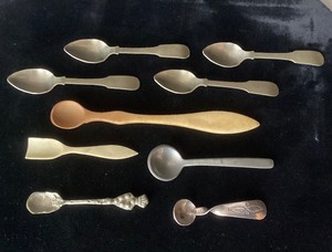 Group of 9 Vintage Salt Spoons
