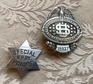 Pair of Vintage Railroad Badges
