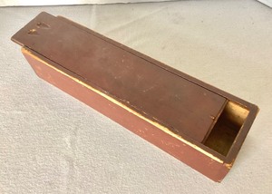 Antique Painted Wooden Slide Lid Box