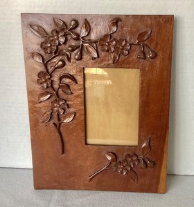 Vintage Relief Carved Walnut Frame