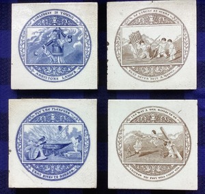 Quartet of Antique Wedgwood Tiles