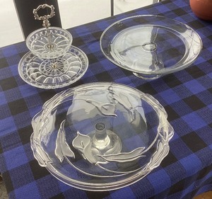 Trio of Glass Serving Pieces