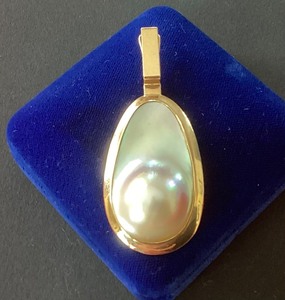 Gold  Abalone Pendant