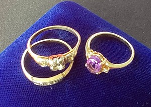 Trio of Small Gold Rings
