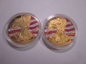 lot 6 image: 2 Replica Walking Liberty American ...