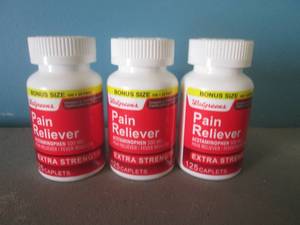 lot 8 image: 3 Bottles of Extra Strength Pain Re...