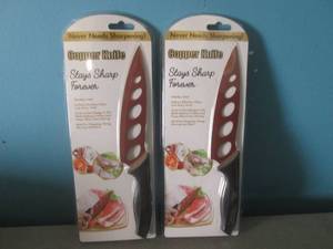 lot 20 image: 2 Stay Sharp Kitchen Copper Knives...