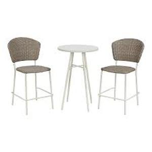 lot 38 image: Style Well Barwick 3-Piece Steel Wicker Outdoor Serving Bar Set