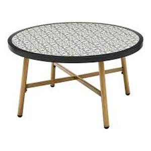lot 55 image: Hampton Bay Round Metal Outdoor Coffee Table with Ceramic Tile Top