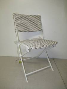 lot 40 image: Style Steel Wicker Folding Serena Chevron Outdoor Dining Chair (1-Piece)