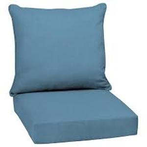 lot 109 image: Arden Selections 24 in. in. x 48 in. 2-Piece Deep Seating Outdoor Lounge Chair Cushion in French Blue Texture